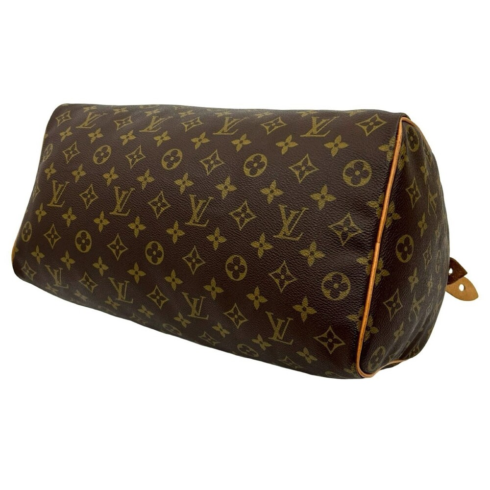 LOUIS VUITTON Brown Monogram Leather Speedy 35 Boston Bag - Picture 8 of 10